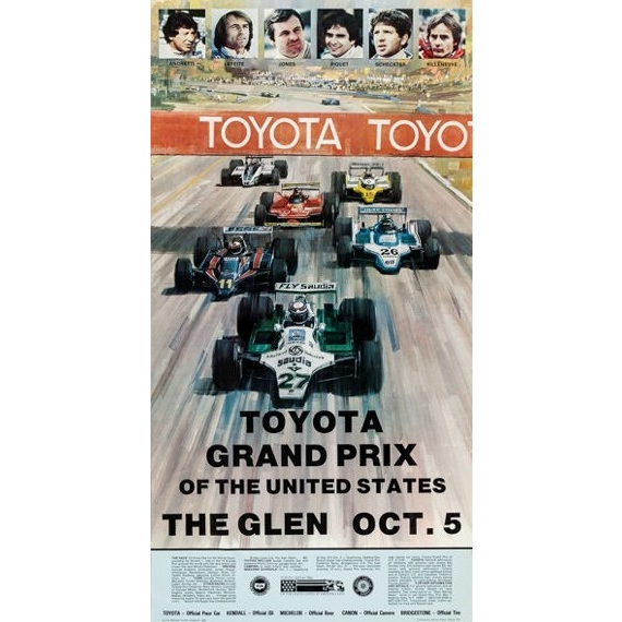 1980 USA GP Event Poster - Alan Jones - Chequered Flag Collectables